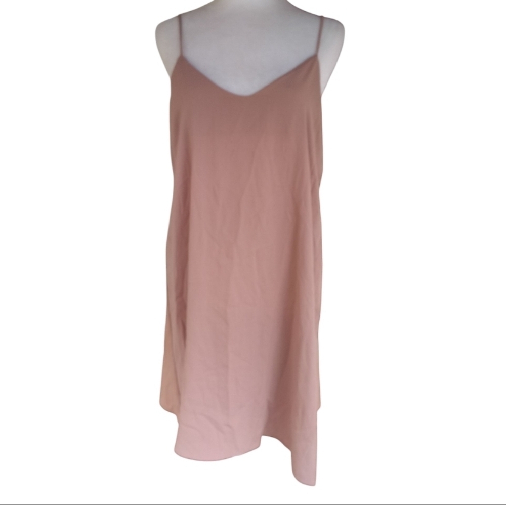 Zara Women's Blush Pink Slip Style Asymmetric Hem Dress Size Large